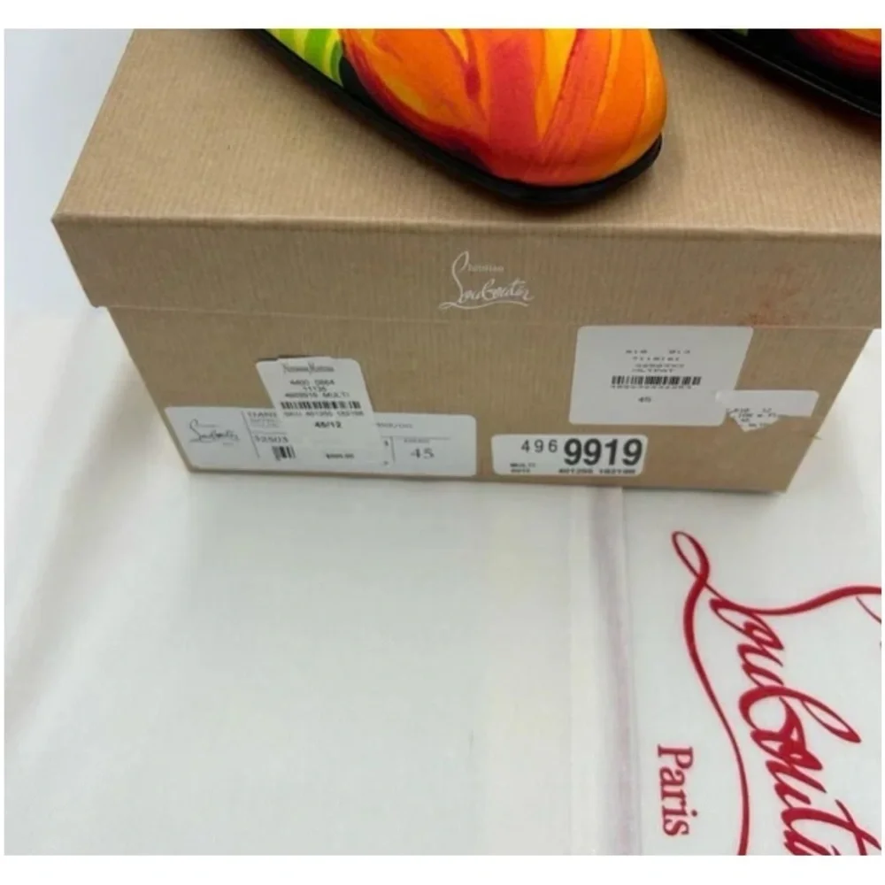 Christian Louboutin, dandy, chick floral satin loafers size 44 made Italy